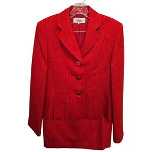 Poppy Red Women's 3-Button Suit by Le Suit - Size 10 - Never Worn